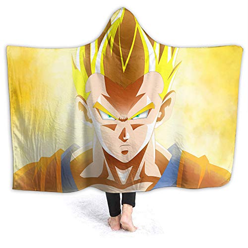 QIAOQIAOLO Dragon Ball Manta con capucha para dormitorio Dragon Ball Z Goku ligera manta para adultos tamaño 80 x 60 pulgadas