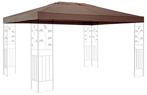 QUICK STAR Techo de Repuesto para cenador de 3 x 4 m Gazebo Marrón-Gris