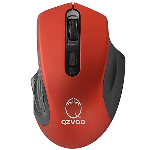 QZVOO Ratón Inalámbrico, 2.4GHz Wireless Ratón Silencioso Optico 3DPI de Ajustable con Nano USB Receptor de Mouse Ergonómico para Escritorio/Windows/Linux/Vista/PC/Mac