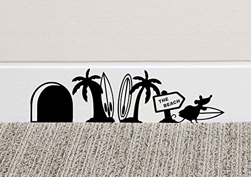 Ratón divertido surf calcomanía de vinilo adhesivo decorativo para pared dlespazamiento burrda rodapié BEACH