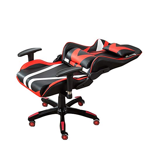 RBH Silla de Juego Silla de la computadora de Oficina, E-Sports Competition Silla Profesional Estilo de Carrera con Respaldo y cojín - Silla con Respaldo Alto Asiento de Cuero PU de Primera Calidad