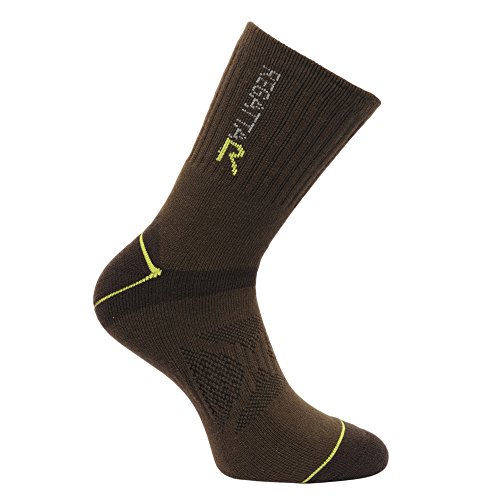 Regatta - Calcetines caminar con proteccion acolchado Modelo Blister hombre caballero (39-42 EU) (Marrón/Verde)