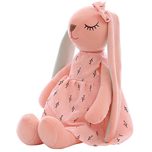 SANTITY Juguete de Peluche de Conejo de Oreja Larga de Dibujos Animados, Linda muñeca de Almohada de Cama de bebé de Conejo Rosa, Juguete de descompresión, Muebles para el hogar