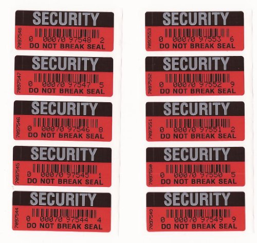 Seguridad Pegatinas Tamper-evident Precinto de garantía Negro y Rojo Do Not Break Seal X 250 Etiquetas