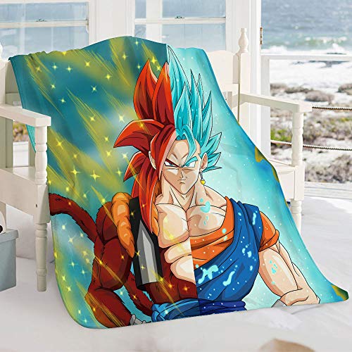 SEMZUXCVO Dragon Ball Z Manta cálida Dragón Ball Z personajes de la película Manta de microfibra super suave para todas las estaciones, 153 x 130 cm