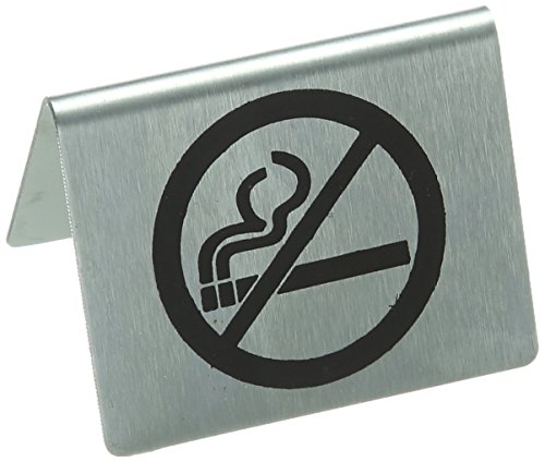 Señal de"No Smoking" (prohibido fumar) de acero inoxidable para mesa, de Stalwart U044