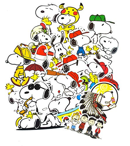 SetProducts  Top Pegatinas! Juego de 20 Pegatinas de Snoopy Vinilos - No Vulgares - The Peanuts, Fashion, Bomba - Personalización Portátil, Equipaje, Motocicleta, Bici, Moto.