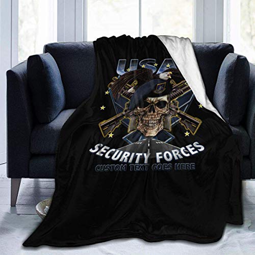 shenguang US Security Forces Military 2 Hotel Throw Blanket Ultra-Soft Micro Fleece Blanket Plush Fuzzy Warm Bed Blanket Living Room