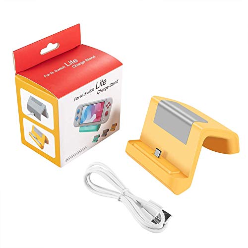 Shumeifang Switch Dock, Base de Carga Mini Portátil para Nintendo Switch & Switch Lite, Puerto de Carga USB Tipo C, Compacto Reemplazo Muelle de Carga para Nintendo Switch/Switch Lite - Amarillo