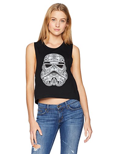 Star Wars Camisetas del m¨²sculo de la moda de las mujeres de Star Wars Junior, Black // Henna Trooper, x-Small