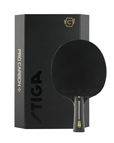 Stiga Pro Carbon + Pala de Tenis de Mesa, Unisex-Adult, Red/Black, One Size