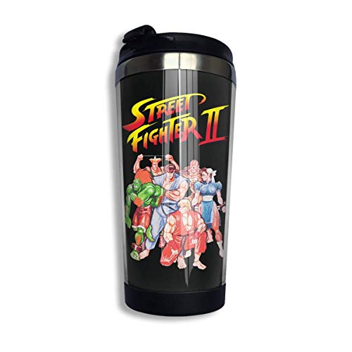 Street Fighter II Video Game Inspired Coffee Cup Stainless Steel Water Bottle Cup Travel Mug Coffee Tumbler with Spill Proof Lid