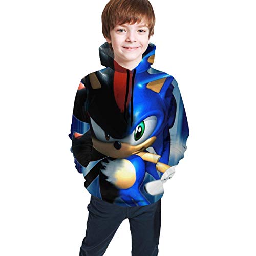 Sudadera con Capucha con Estampado 3D de Hip-Hop para Adolescentes con Bolsillo, Top Casual, Sonic Adventure XL