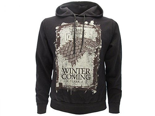 Sudadera con Capucha Hoodie Winter IS Coming Familia Casa Stark Serie de Televisión Juego DE Tronos Game of Thrones - 100% Oficial HBO (XS Extra Small = 10-14 Años)