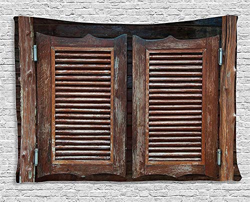 Tapiz Occidental, temática Antigua, Tradicional, rústico, Salvaje Oeste, balanceo, Vaquero de Madera, Bar, Puerta de salón, Colgante de Pared Ancha para Dormitorio, Dormitorio, marrón Oscuro