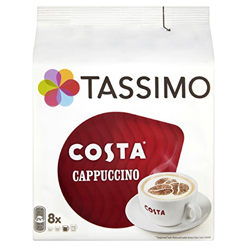 TASSIMO Costa Cappuccino 16 discs, 8 servings (Pack of 5, Total 80 discs, 40 servings)