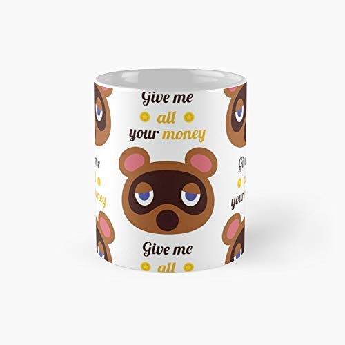 Taza clásica de Tom Nook con diseño de cruces de animales, el mejor regalo divertido tazas de café de 325 ml