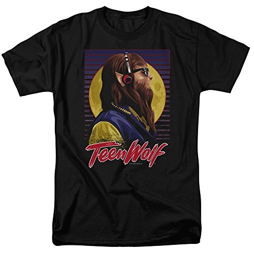 Teen Wolf Camiseta clásica de los años 80 con diseño de lobo y auriculares