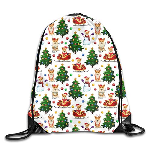 The Christmas Tree - Bolsa de almacenamiento para deportes con correa ajustable para el hombro, color blanco