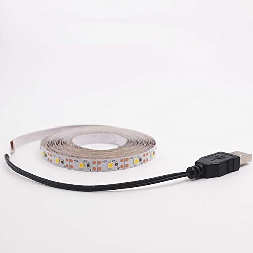 Themesmith Luces de tira USBLED, 3AA BATERÍA 2PS USB LED Strip 2835 DC LED Luz Flexible 1m 2m 3m 3m 5m Blanco Caliente RGB Puede estar en cualquier forma para la luz de la noche de iluminación de fond