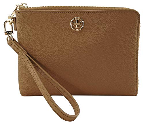 Tory Burch Landon Landon - Bolso de mano (tamaño grande, PVC, con diseño de ojo de tigre), color marrón