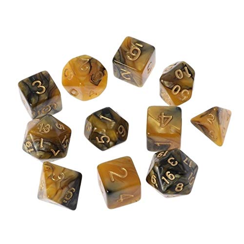 TX GIRL 11pcs Caras Dados D4 D6 D8 D10 D12 D20 Digital Dice For RPG Nom Nom Conjunto (Color : 3)