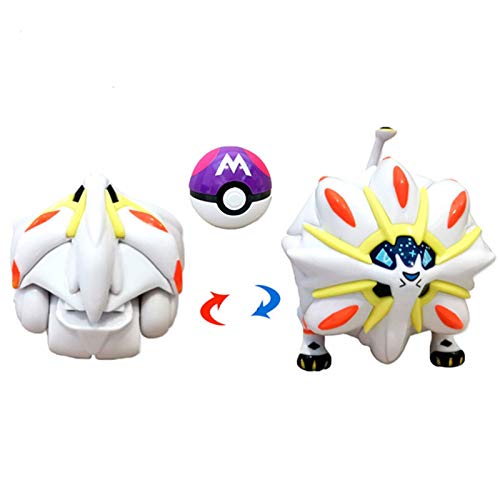 UALLL Juguete de Pikachu, Pokemoon Toys Set Pockét Monster Set, Pikachu Lunala Jenny Turtle Mewtwo Catapulta Plegable Figura de acción Juguetes (Color : Solgaleo)