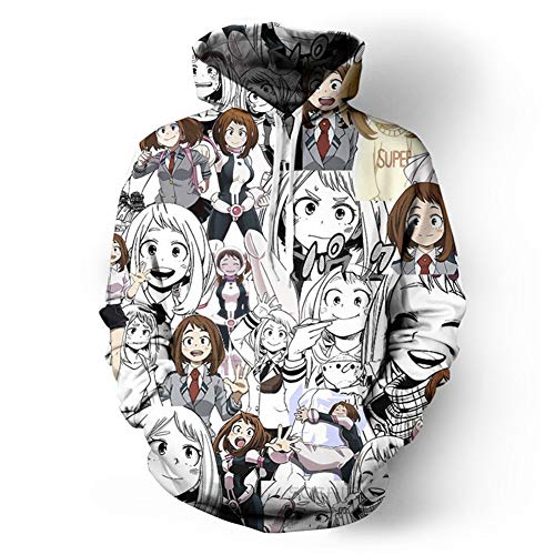 Unisex Vistoso Sudaderas con Capucha Mujer Hombres Video Juego 3D Estampado Tops Adolescentes Anime Cosplay My Hero Academia Manga Larga,6,4XL