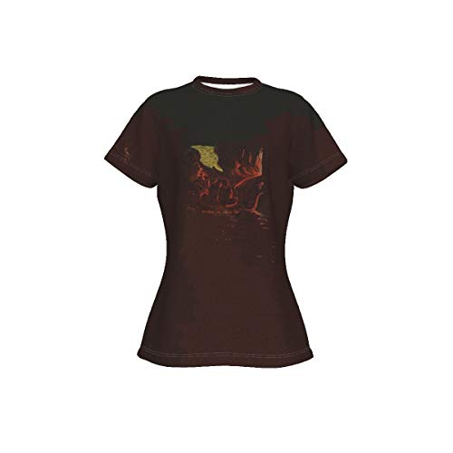 Uytkagz Sudaderas con capucha para mujer T-Sles-Olle Glitter Camisetas para mujer Moda de manga corta PULTOVERS Cuello Personal Pablo Gauguin Francia Mahna No Varua ino 1893 personas Fire Fire Fire Da