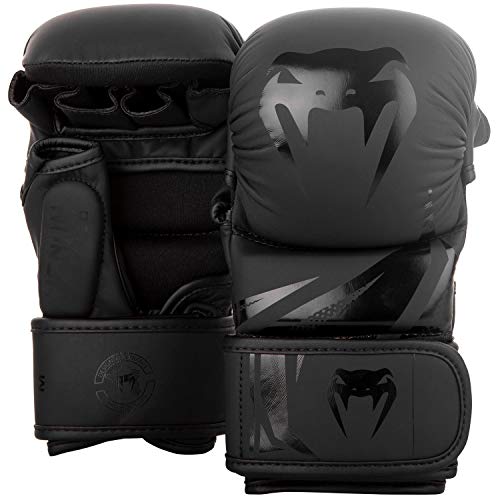 VENUM Challenger 3.0 Guantes de MMA Sparring, Unisex Adulto, Negro/Negro, M