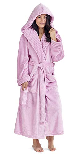 Vestidos de Mujer Bata de pingüino Búho Vestidos de Lujo para Mujer Batas de Felpa Novedad Animal Hood Super Soft Touch Fleece Batas de baño para Ella! (M, Bebé Rosa)