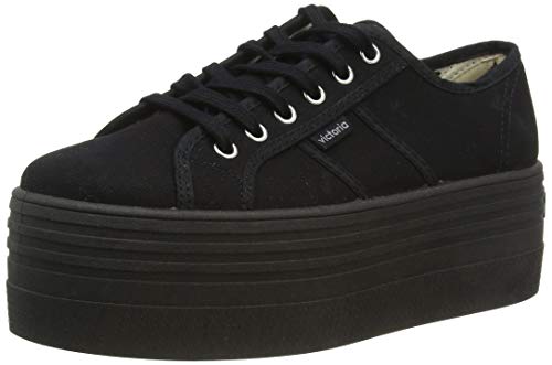 Victoria Barcelona Doble Lona Monocromo, Zapatillas Unisex Adulto, Negro (Negro 10), 37 EU