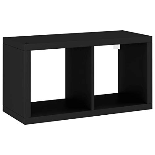 vidaXL Estante de Cubo de Pared Estantería Colgante CD Libros Coleccionables Fotos Premios Adornos Decoración Librerías MDF Negro 69,5x29,5x37 cm