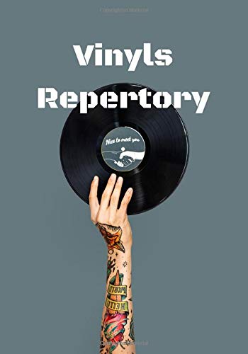 Vinyls Repertory: Notebook to list all your vinyls records⎪Easy index to facilitate your research⎪Practical sheets with different headings⎪Log book in ... format⎪elegant tatoo rock design⎪glossy cover