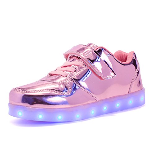 Voovix Kids Low-Top Led Light Up Shoes con Control Remoto Zapatos con Luces para niños y niñas(Rosa01,EU26/CN26)