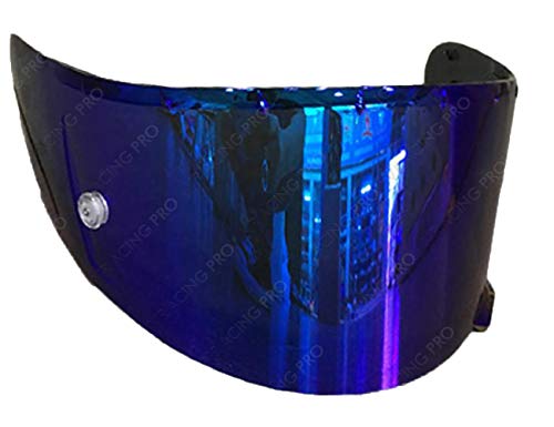 VRacing Visera Shoei Nxr Pantalla Casco Ryd X-Spirit III 3 Aftermarket CWR-1 Pinlock e Tear Off Ready Light e Dark Smoke, Transparent, Oro, Arco iris (Azul)