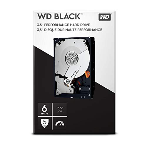 WD BLACK Disco duro interno de adecuado rendimiento de 3.5 pulgadas y 6 TB, Clase de 7200 rpm, SATA de 6 Gb/s, caché de 256 MB