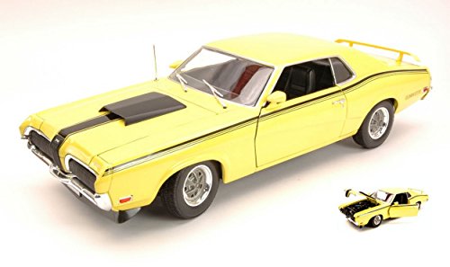 Welly WE0345 Mercury Cougar Eliminator 1970 Yellow 1:18 MODELLINO Die Cast Model Compatible con