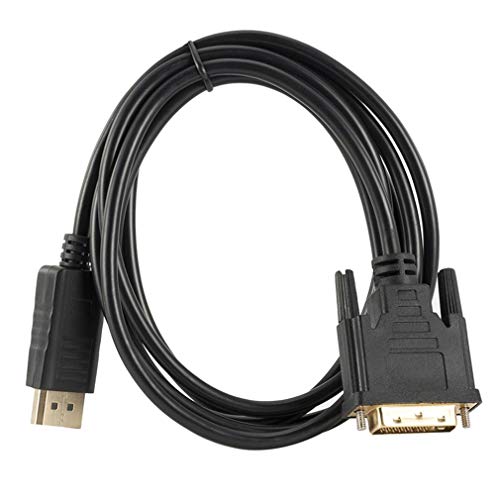 WEQQ Cable Adaptador de DP a DVI Displayport a DVI 24 + 1 Cable Adaptador de 1,8 Metros (Negro)