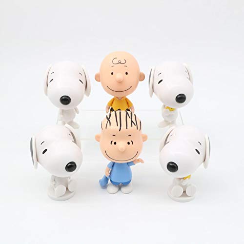 wjf 6 Estilos Snoopy Linus Buenos Amigos Cápsula Juguete de los niños decoración de la Torta de la muñeca el 10CM