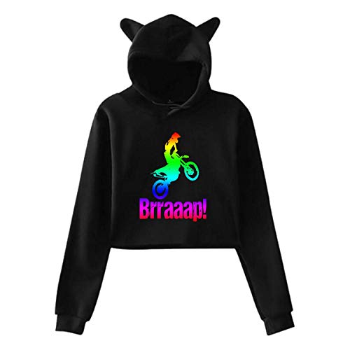 WLQP Camiseta sin Mangas para Hombre Girls Cute Cat Ear Hoodie Sweatshirts Brraaap Dirt Bike Motocross-3 Setu Asana Hoody Sweater