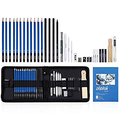 WOMGF Set de Lápices Lapices De Dibujo para Bosquejo Lápices Lápiz de Grafito Artístico 34 piezas