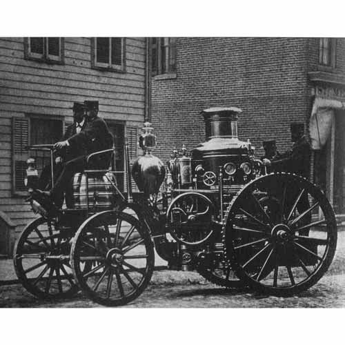 WonderClub Quality Digital Print of a Vintage Photograph - Steam Fire Engine - Detroit, 1884. Black & White 8.5" X 11" Inches - Matte Finish