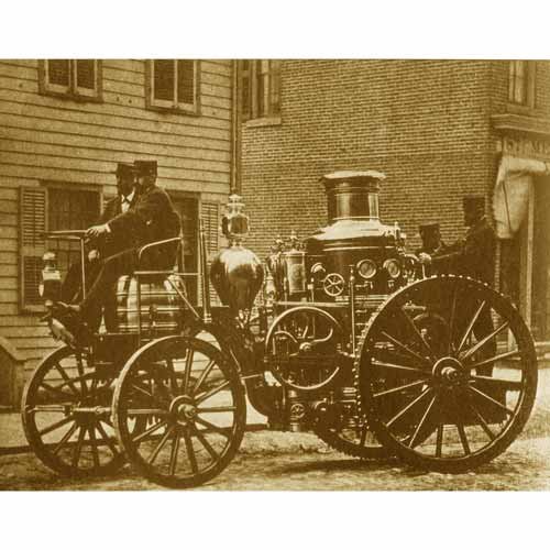 WonderClub Quality Digital Print of a Vintage Photograph - Steam Fire Engine - Detroit, 1884. Sepia Tone 8.5" X 11" Inches - Luster Finish