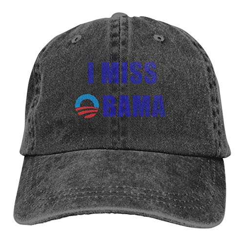 XCNGG I Miss Obama Sombreros de Vaquero Unisex Sombrero de Mezclilla Deportivo Gorra de béisbol de Moda Negro