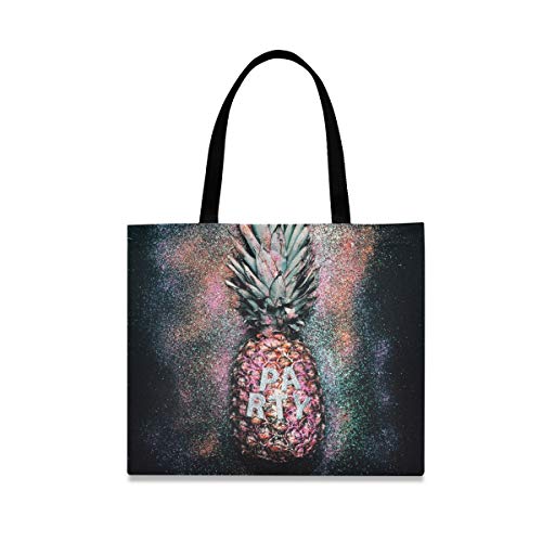 XiangHeFu Bolso de mano reutilizable al aire libre Casual gran capacidad bolso piña fruta fiesta moda