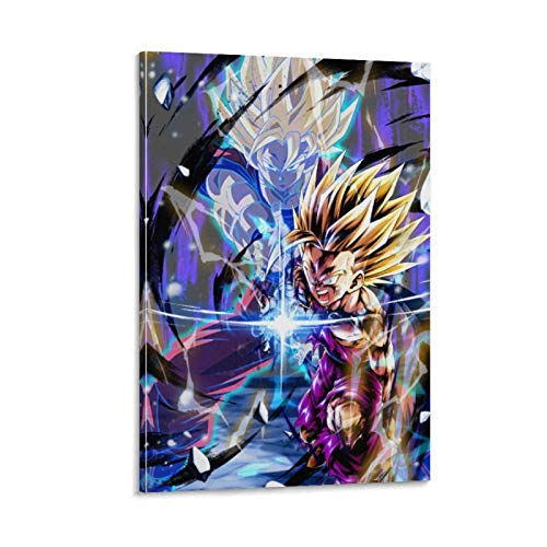 Xingqisi Super Goku Saiya Gorgeous 4K Lienzo Art Poster y Wall Art Picture Print Modern Family Bedroom Decor Posters 50 x 75 cm