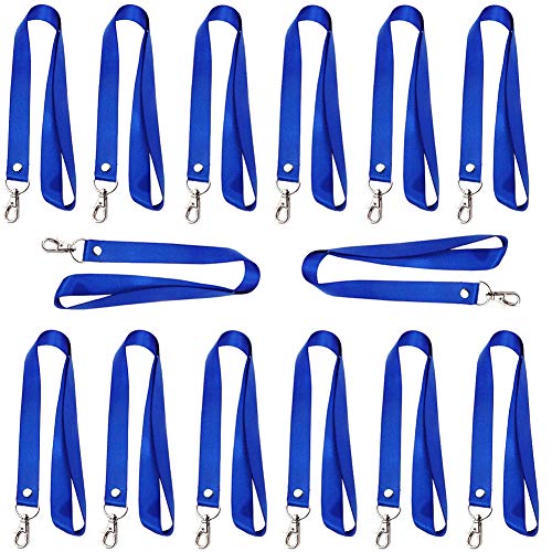 XYDZ 14PCS Cordón de Oficina con Correa, Acollador Azul para Tarjetas de Identificación Insignias llaves Empleados Estudiantes Conferencias Evento Exhibición de Negocios Longitud 90 cm Ancho 1.5cm