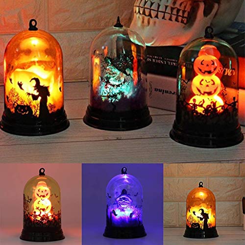 Yangtze River lamps Lámpara Noche luz Nocturna Bruja de Halloween Calabaza Fantasma de Mesa Luz de Noche Lámpara con Pilas Lámpara de Mesa Night Light Lamp (Color : A)