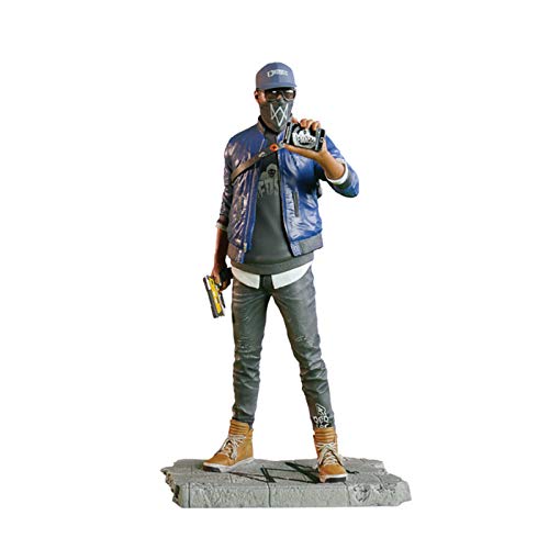 ZH Watch Dogs 2 Figuras De Acción Coleccionables,24Cm Marcus Anime Estatua Modelo, PVC Ambiental Protección Materiales Adornos Decorativos, Regalo para Navidad Y Año Nuevo